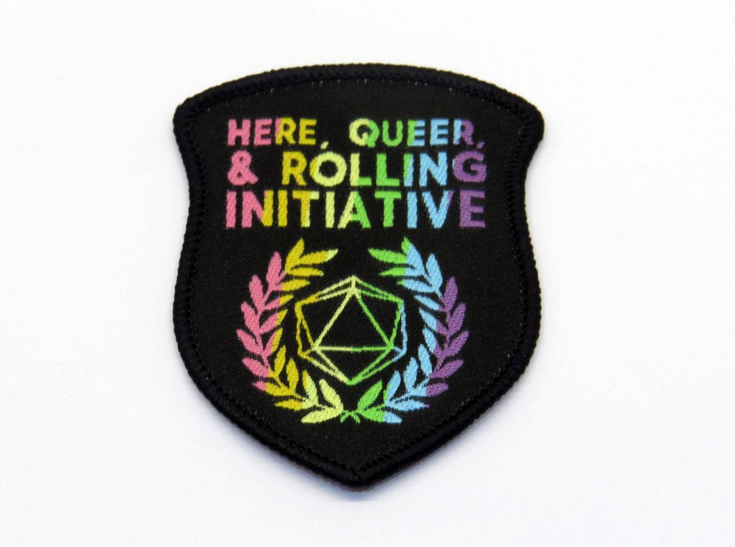 RPG Scouts: Here, Queer, & Rolling Initiative Woven Patch