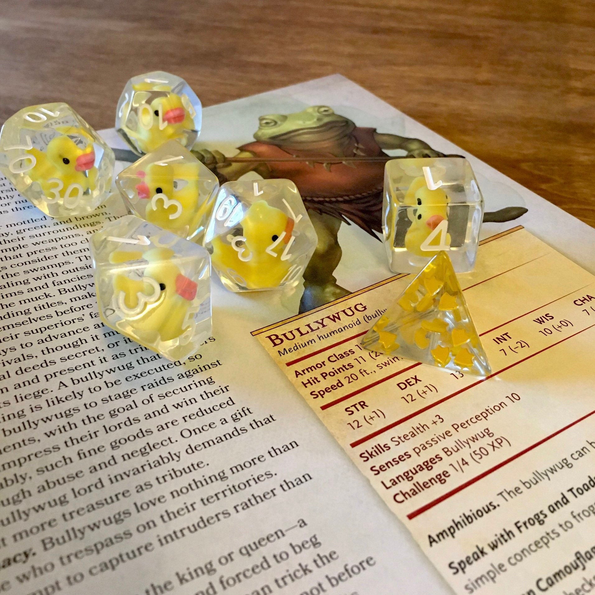 Lucky Ducks in a Row Dice Set (Give away a random Resin  Dice)