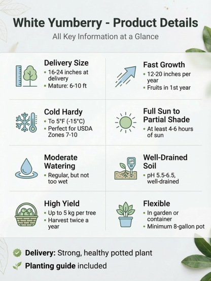 High-yielding, crystal-clear white peach myrtle seedlings 📈 The tree bears fruit in its first year, with a single tree yielding up to 5 kg per year. It can be harvested twice annually, making it very efficient.