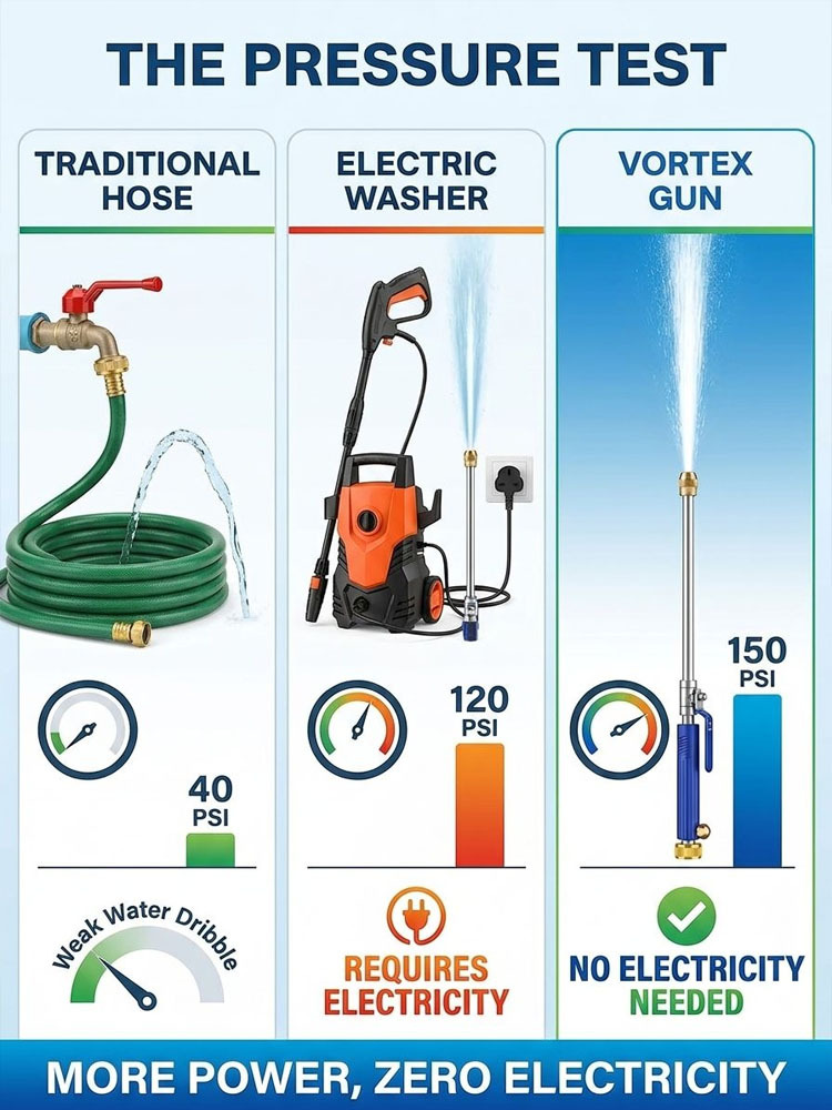 【One Spray for Spotless Cleaning】 Ultra High Pressure Power Washer Gun💪 With 3 times the water pressure of ordinary water pipes, it easily removes stubborn dirt