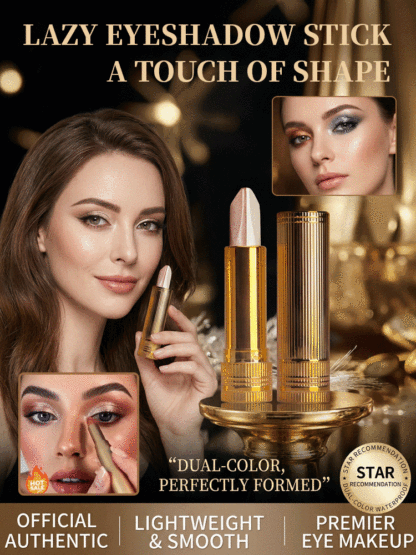 Dual-color waterproof quick makeup 3-in-1 eyeshadow stick⚡3-second molding: Simple operation, no skills required, even beginners can get started