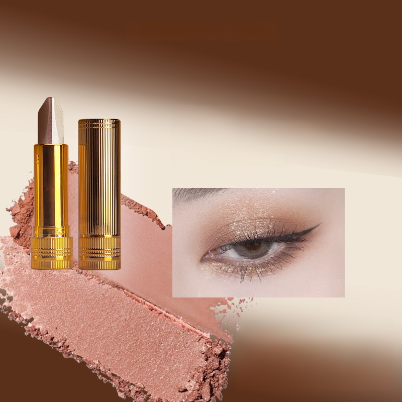 Dual-color waterproof quick makeup 3-in-1 eyeshadow stick⚡3-second molding: Simple operation, no skills required, even beginners can get started