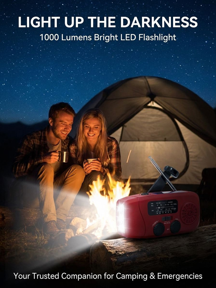 Multifunctional Hand-Cranked Emergency Lighting Radio🔦⚙️No batteries needed, just shake it manually to generate electricity, never runs out of power
