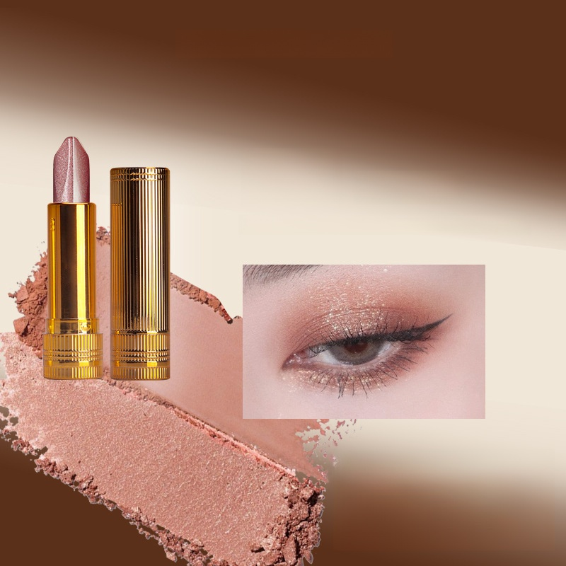 Dual-color waterproof quick makeup 3-in-1 eyeshadow stick⚡3-second molding: Simple operation, no skills required, even beginners can get started