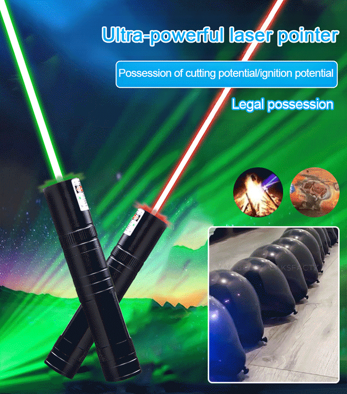 Red and green single-point laser light, can be used for cutting, welding and self-defense, only needs to be charged once a month