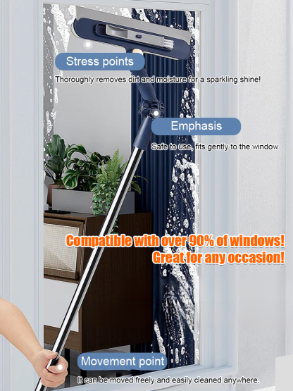 Universal extended window cleaner，say goodbye to back pain, safe and labor-saving