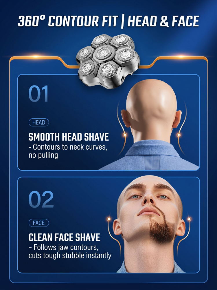 Seven-blade magnetic water-washable shaver🪒✂️One machine, multiple uses: shaving, facial shaving, and grooming all in one