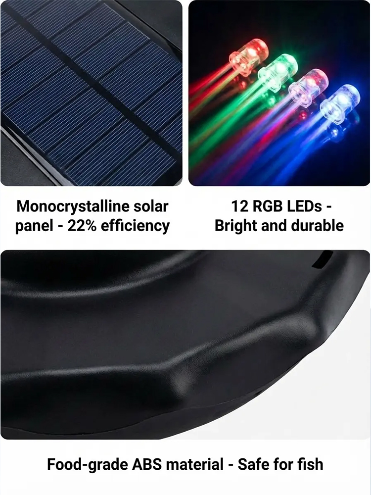 Upgraded Solar Outdoor Landscape Colorful Light Fountain💡☀️ Powered entirely by solar energy, zero electricity cost