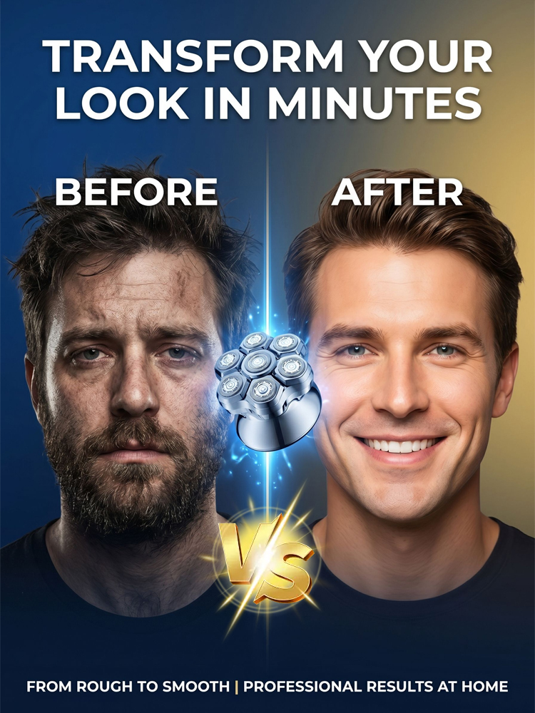 Seven-blade magnetic water-washable shaver🪒✂️One machine, multiple uses: shaving, facial shaving, and grooming all in one
