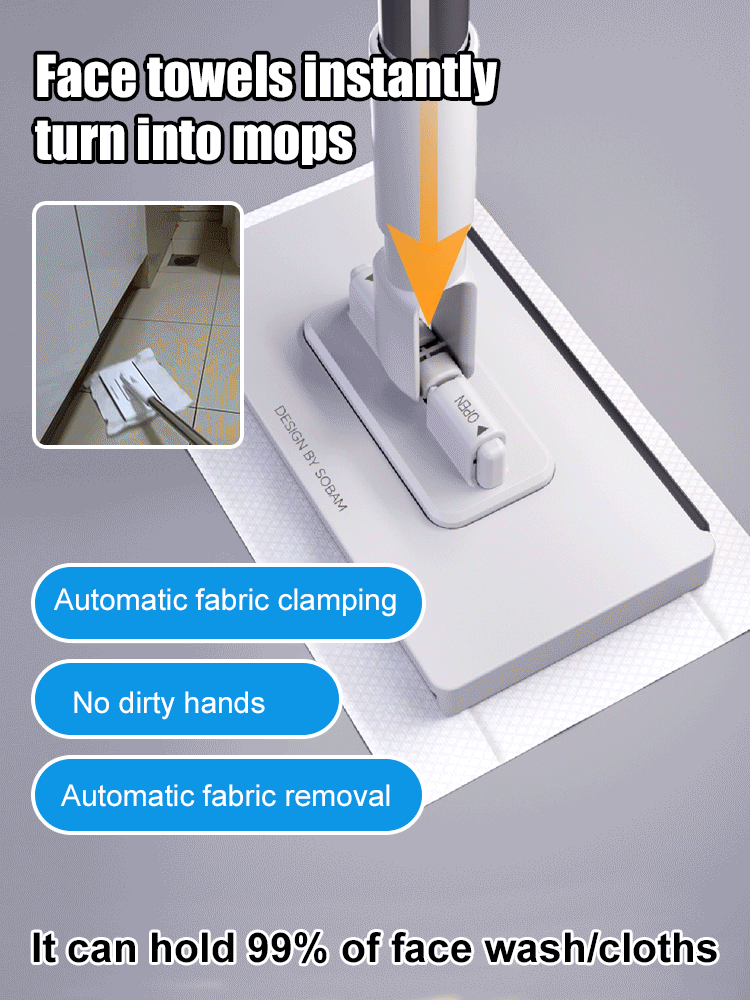 【100% labor-saving】No-wash lazy mop🚀 One-click mop cloth change keeps hands clean, avoiding contact with dirty water