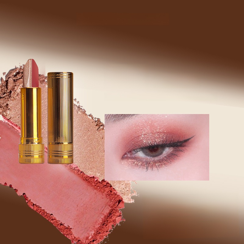 Dual-color waterproof quick makeup 3-in-1 eyeshadow stick⚡3-second molding: Simple operation, no skills required, even beginners can get started