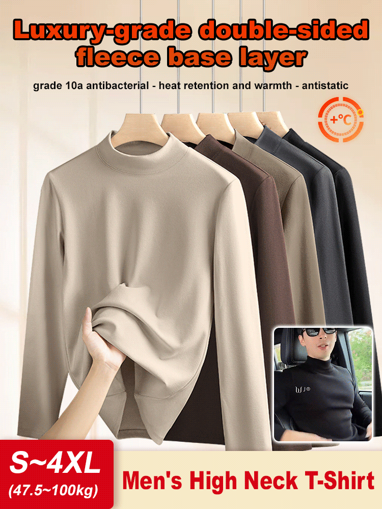 Men's double-sided German fleece turtleneck base layer shirt🧶-15°C to 15°C can withstand severe cold