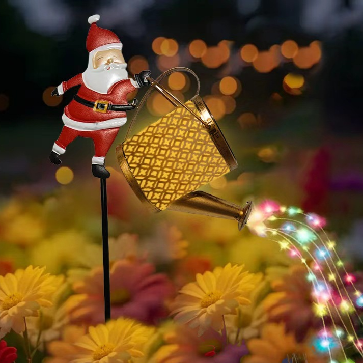 🎅New Santa Claus Lantern Solar-Powered Light-Up Hollowed-Out Water Bottle✨Zero electricity cost all year round