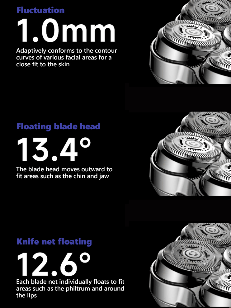 Seven-blade magnetic water-washable shaver🪒✂️One machine, multiple uses: shaving, facial shaving, and grooming all in one