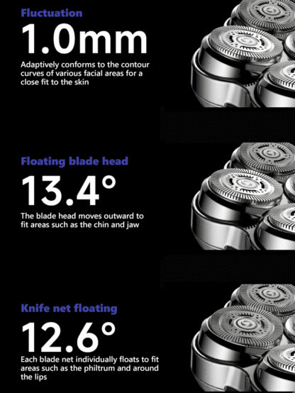 Seven-blade magnetic water-washable shaver🪒✂️One machine, multiple uses: shaving, facial shaving, and grooming all in one
