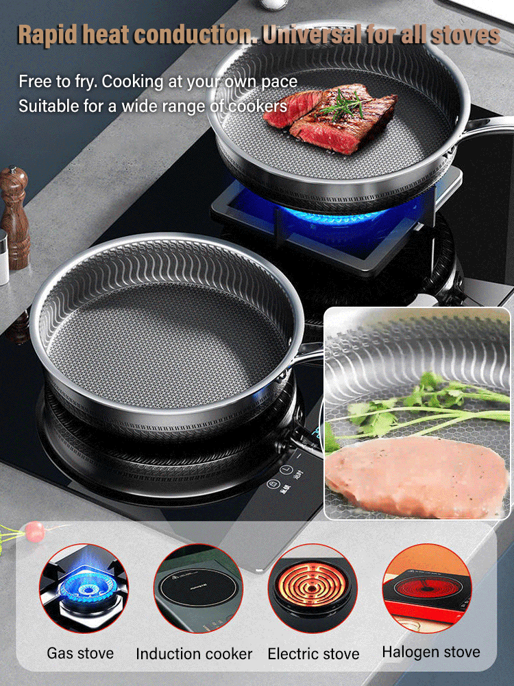 Germany made. Stainless steel frying pan✅ It won't rust or stick to the bottom for 50 years
