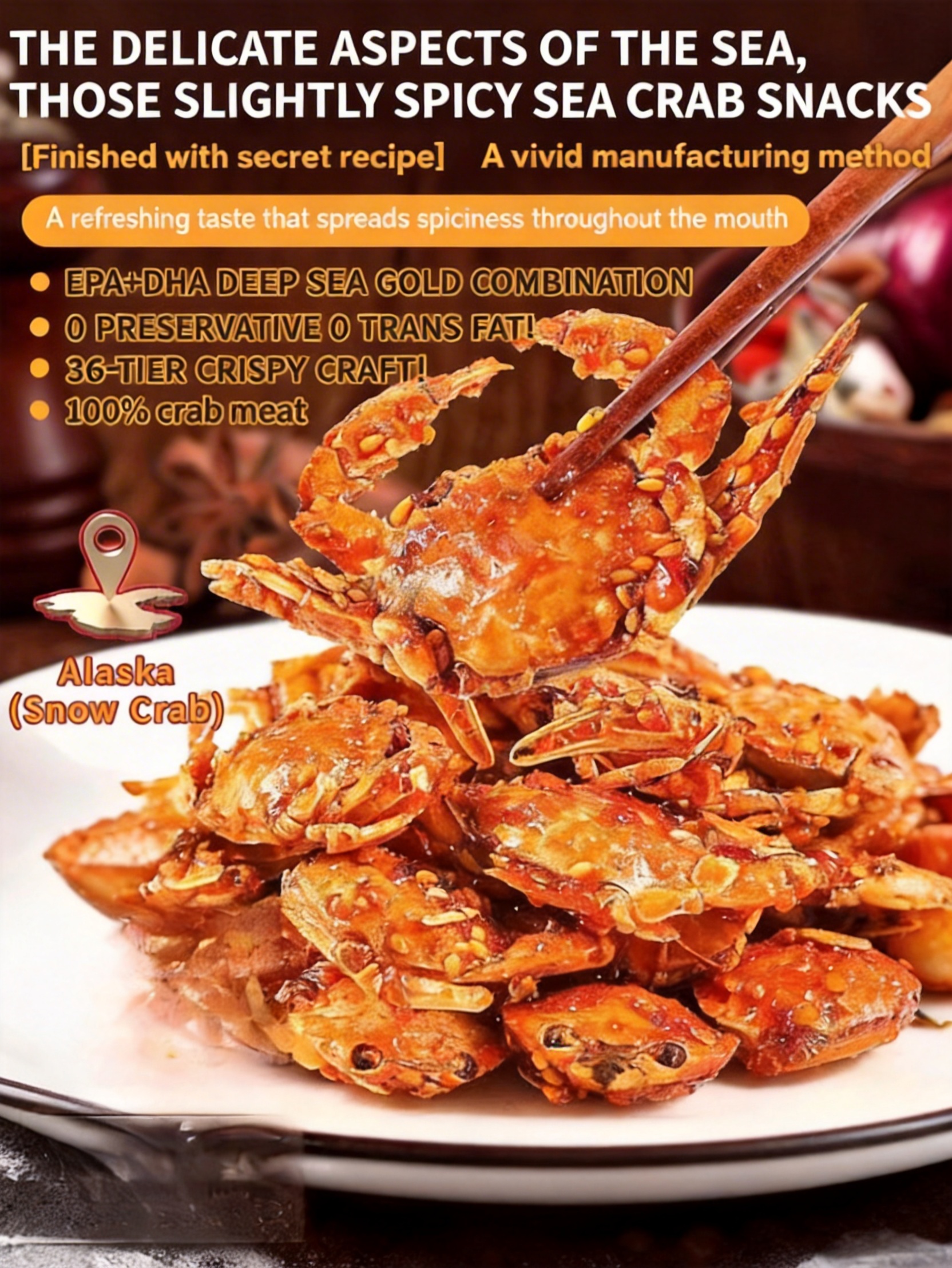 【Buy 1 Get 1 Free 】Ready-to-Eat Crispy Small Crabs✨More addictive than chips! Non-fried, low-calorie, additive-free