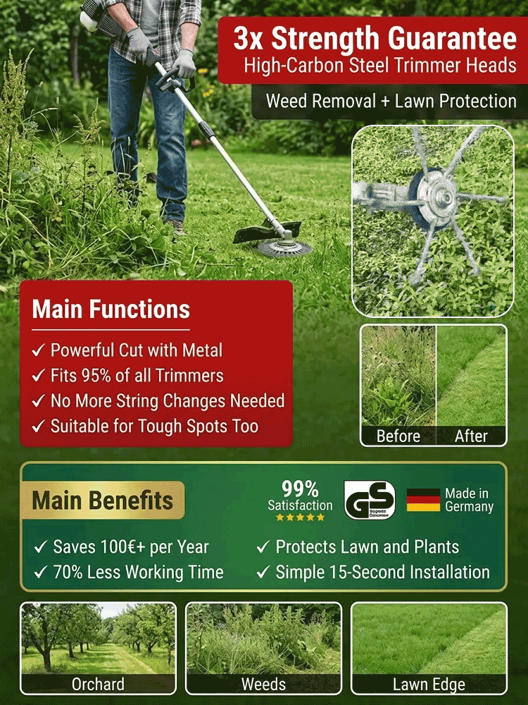 Lawn mower trimmer set⚔️🔧Say goodbye to frequent lawnmower replacements and save over $100 in consumable costs annually – more cost-effective in the long run