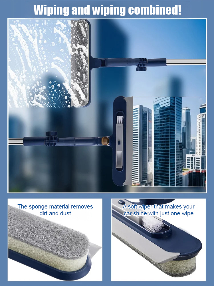 Universal extended window cleaner，say goodbye to back pain, safe and labor-saving