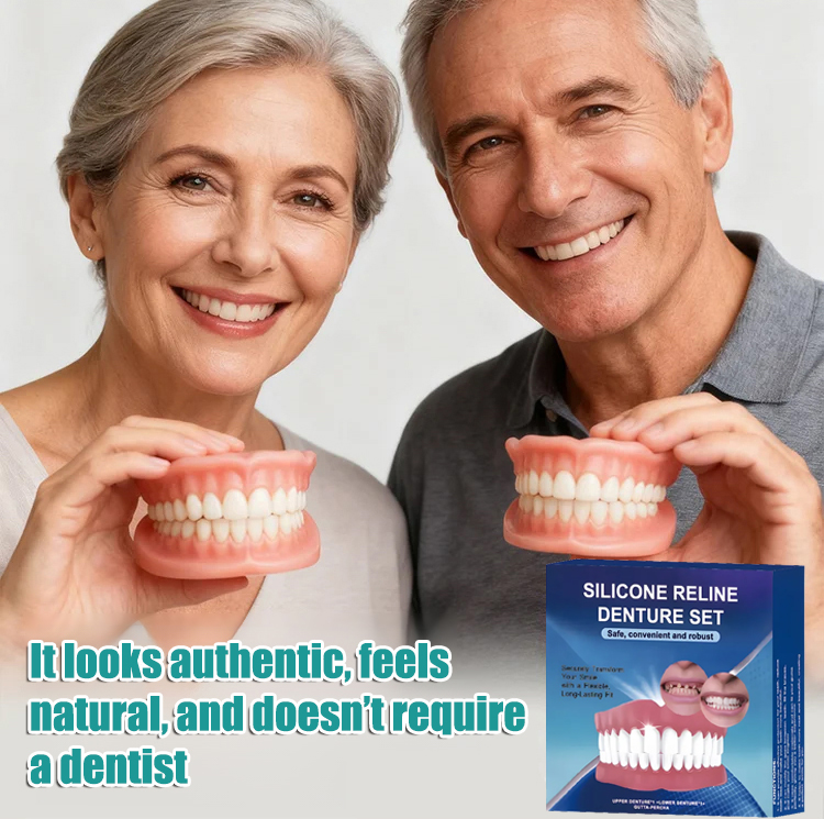 🔒No adhesive required, it adheres firmly to the gums, does not fall off easily when speaking or chewing, and is easy to use for people of all ages.