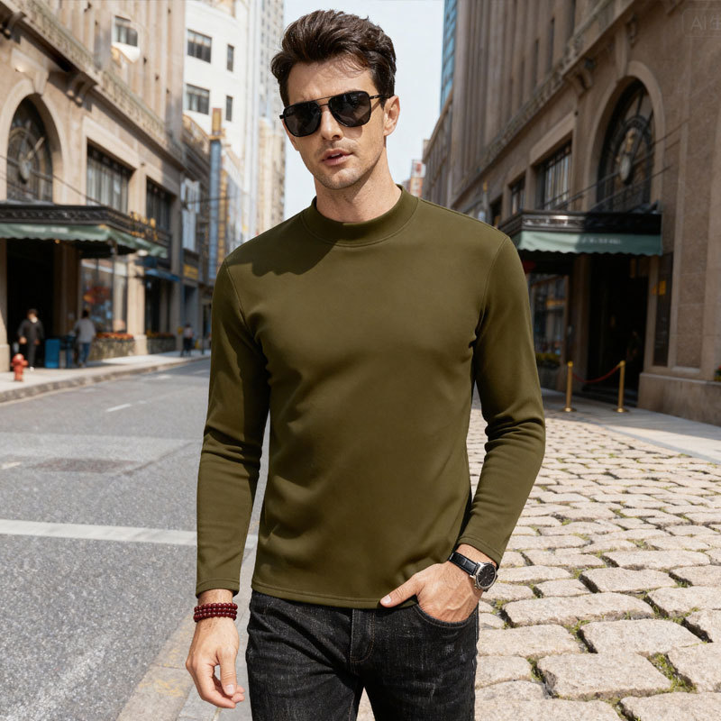 Men's double-sided German fleece turtleneck base layer shirt🧶-15°C to 15°C can withstand severe cold