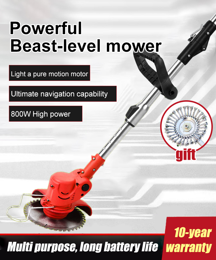 [One machine for multiple uses] Long-lasting and powerful lawn mower