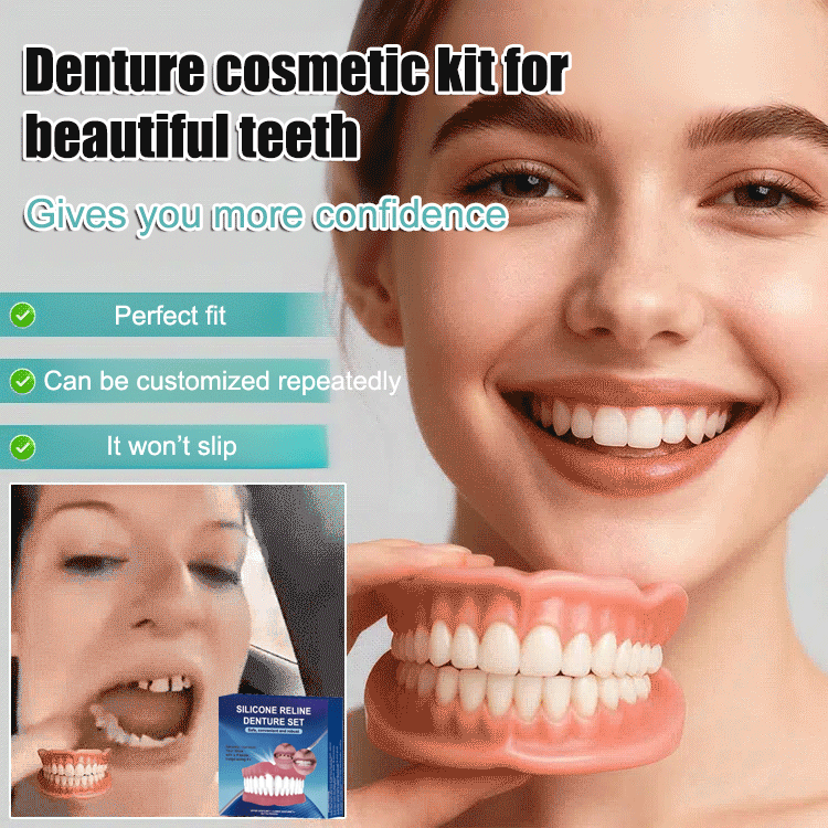 🔒No adhesive required, it adheres firmly to the gums, does not fall off easily when speaking or chewing, and is easy to use for people of all ages.