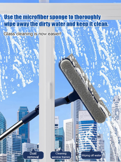 Universal extended window cleaner，say goodbye to back pain, safe and labor-saving