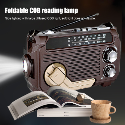 【Doomsday Survival Artifact】Integrates handheld charging, radio, lighting and solar charging into one