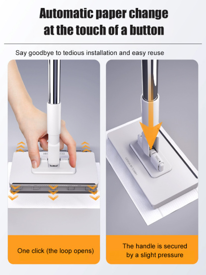 【100% labor-saving】No-wash lazy mop🚀 One-click mop cloth change keeps hands clean, avoiding contact with dirty water