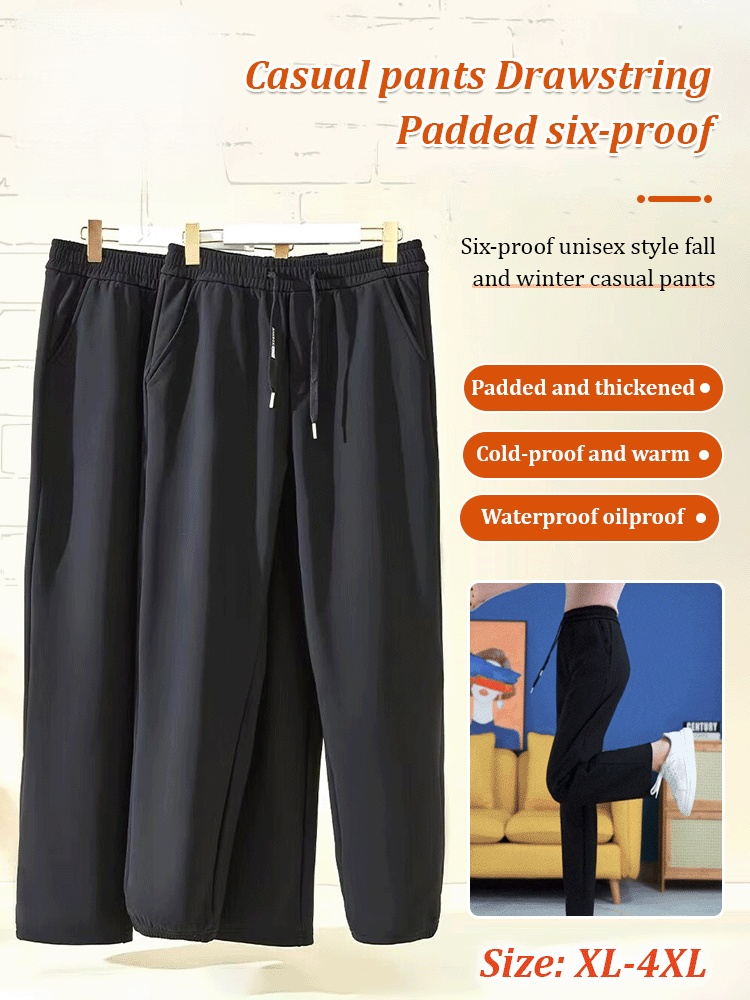 Six-proof unisex style fall and winter casual pants, Windproof, waterproof, oil-proof, scratch-resistant, anti-pilling, and anti-fading