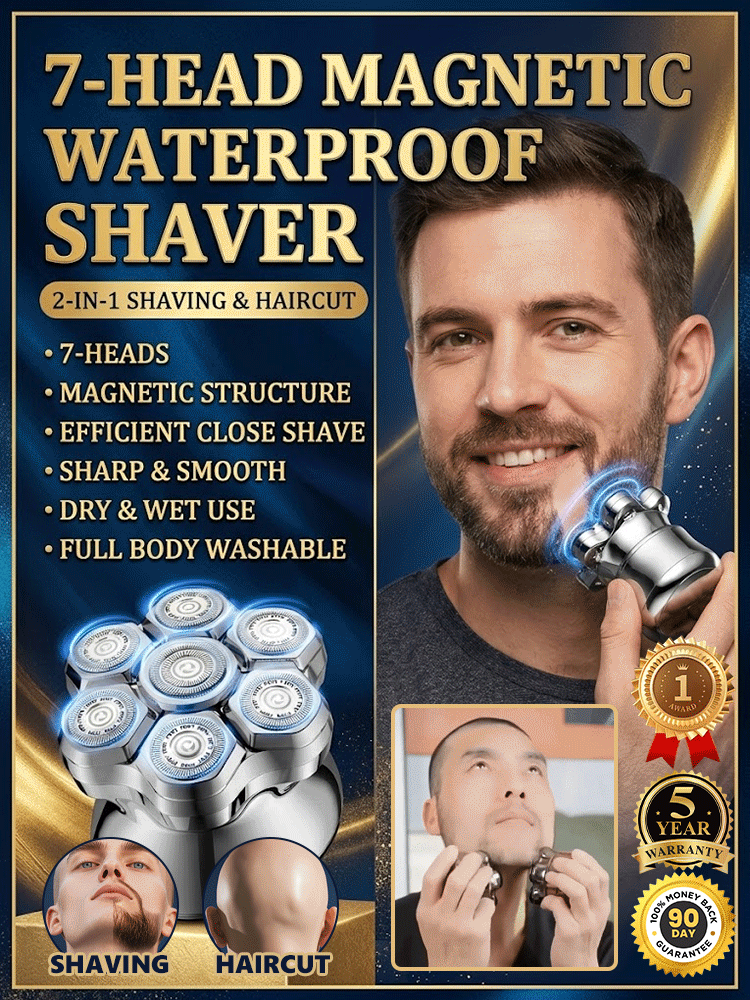 Seven-blade magnetic water-washable shaver🪒✂️One machine, multiple uses: shaving, facial shaving, and grooming all in one