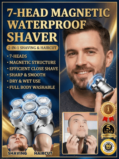 Seven-blade magnetic water-washable shaver🪒✂️One machine, multiple uses: shaving, facial shaving, and grooming all in one