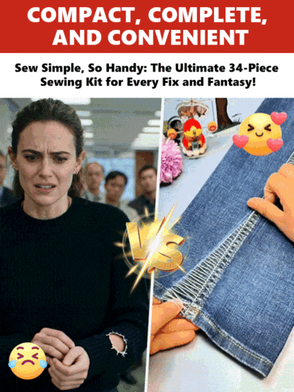 ✅ 👀[Suitable for seniors/beginners, threading takes only seconds, fun sewing] Ultimate 34-piece sewing kit