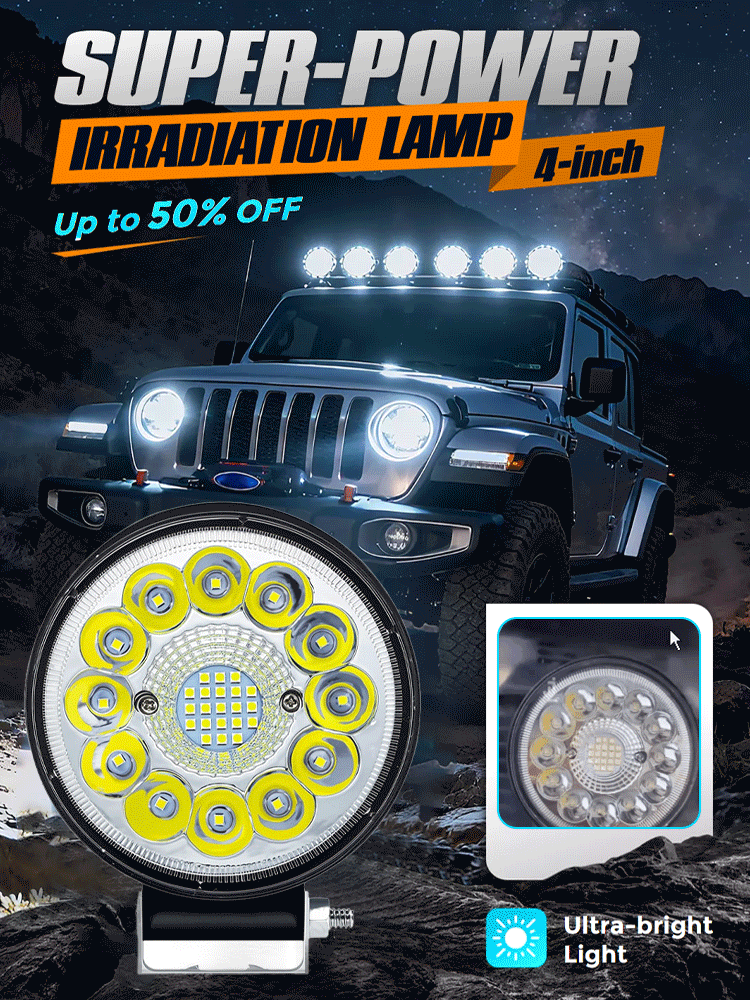 ✨4-inch round LED work light, 99W high power, maximizing lighting efficiency