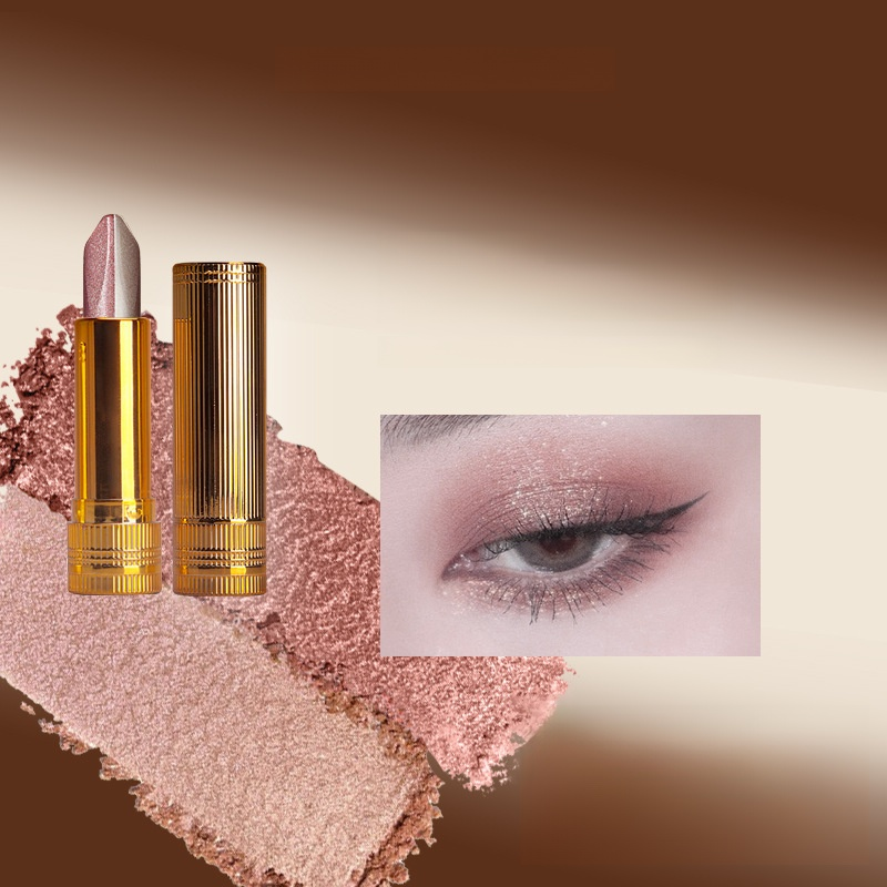 Dual-color waterproof quick makeup 3-in-1 eyeshadow stick⚡3-second molding: Simple operation, no skills required, even beginners can get started