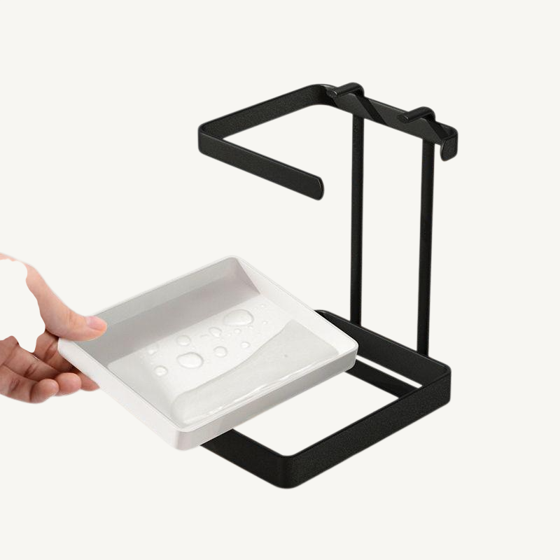 Kitchen countertop pot lid rack