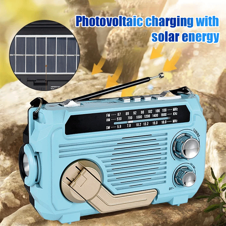【Doomsday Survival Artifact】Integrates handheld charging, radio, lighting and solar charging into one