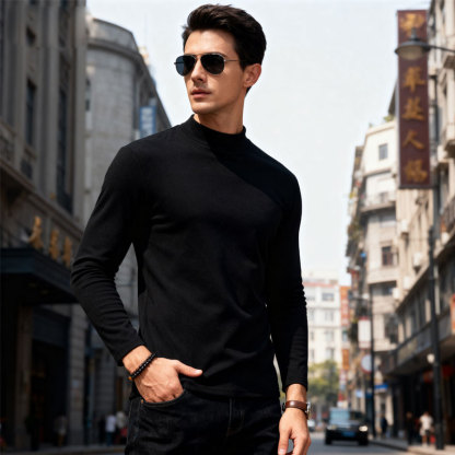Men's double-sided German fleece turtleneck base layer shirt🧶-15°C to 15°C can withstand severe cold