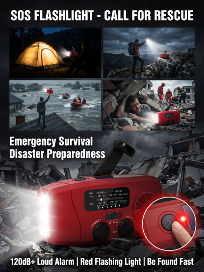Multifunctional Hand-Cranked Emergency Lighting Radio🔦⚙️No batteries needed, just shake it manually to generate electricity, never runs out of power