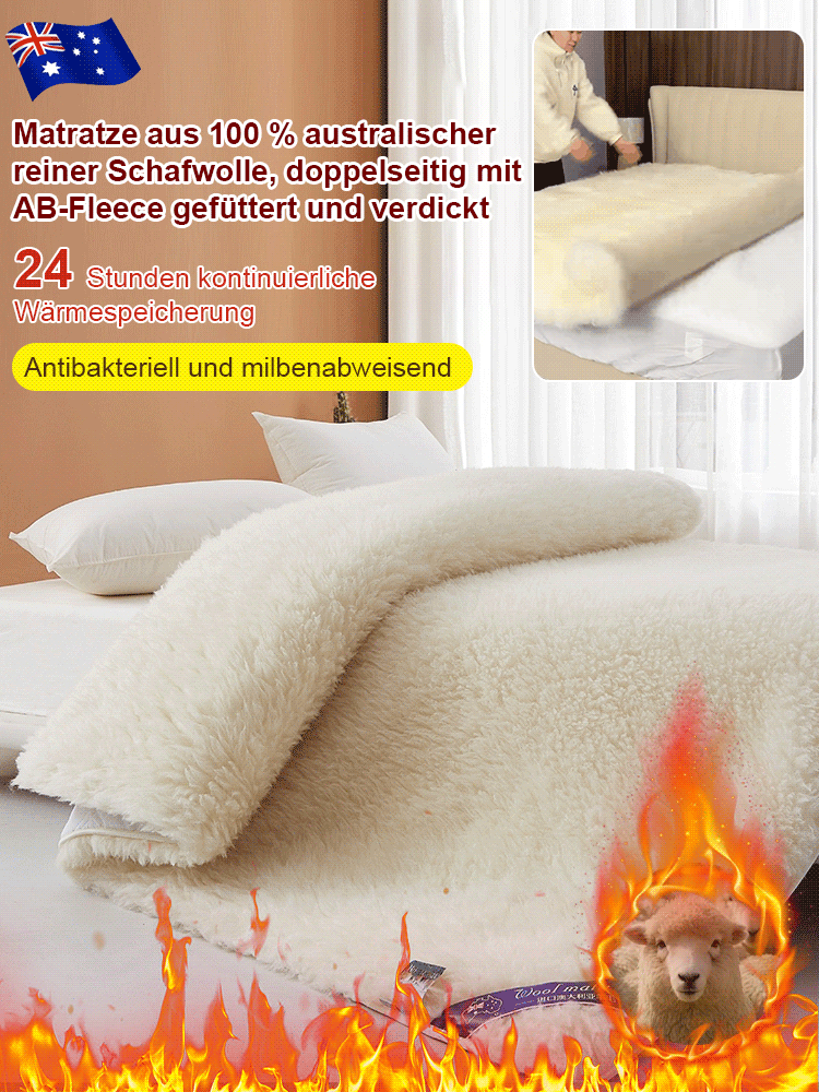 100% Australische reine Schafwolle AB doppelseitig verdickte Matratzenauflage