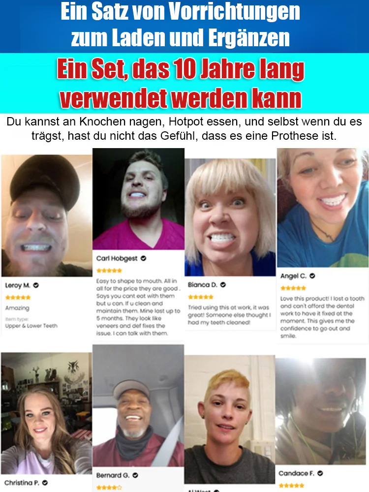 【🔥Nur für kurze Zeit: 1 kaufen, 1 gratis!🔥】[Hergestellt in den USA] Maßgefertigtes Komplett-Zahnprothesen-Set【👍Mehrfach zertifiziert, lebensmittelechte Materialien, sicher in der Anwendung! 👍】