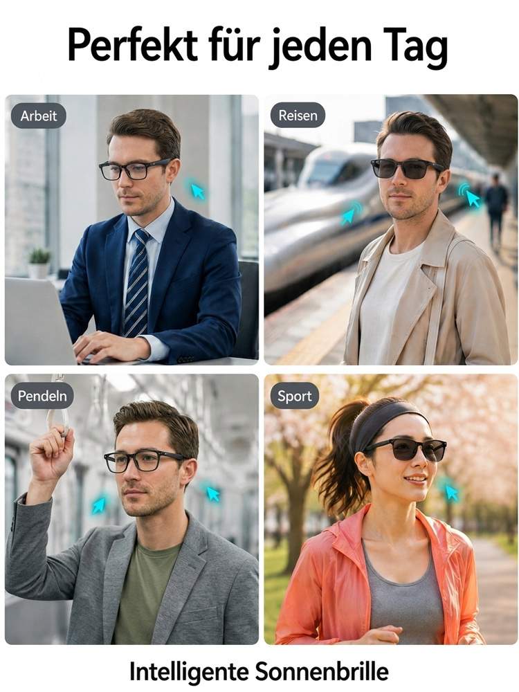 Innovative KI-Smartbrille: KI-Übersetzung, intelligente Geräuschunterdrückung, intelligenter Zoom, Sonnenbrille, 4K-Hochauflösungsaufnahme und viele weitere Funktionen, die alle Bedürfnisse erfüllen!