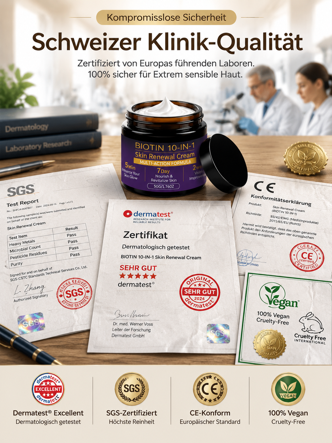 【14 Tage risikolos testen!】Schweizer Bioaktives Biotin 10-in-1 ReparaturcremeFür Männer und Frauen geeignet – persönlich getestet und wirksam!