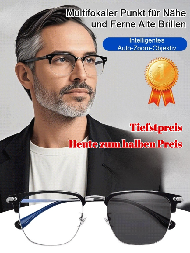 Automatische Zoom-Brauenhalter Blaulichtfilter Lesebrille