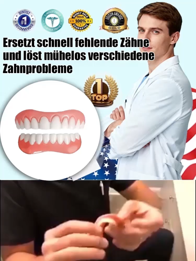 【🔥Nur für kurze Zeit: 1 kaufen, 1 gratis!🔥】[Hergestellt in den USA] Maßgefertigtes Komplett-Zahnprothesen-Set【👍Mehrfach zertifiziert, lebensmittelechte Materialien, sicher in der Anwendung! 👍】