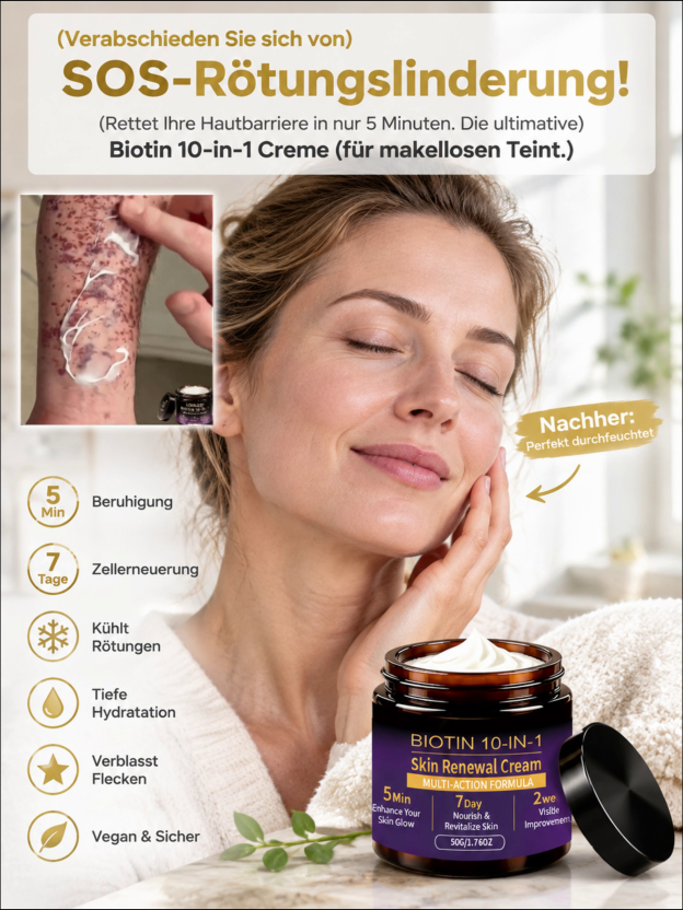 【14 Tage risikolos testen!】Schweizer Bioaktives Biotin 10-in-1 ReparaturcremeFür Männer und Frauen geeignet – persönlich getestet und wirksam!