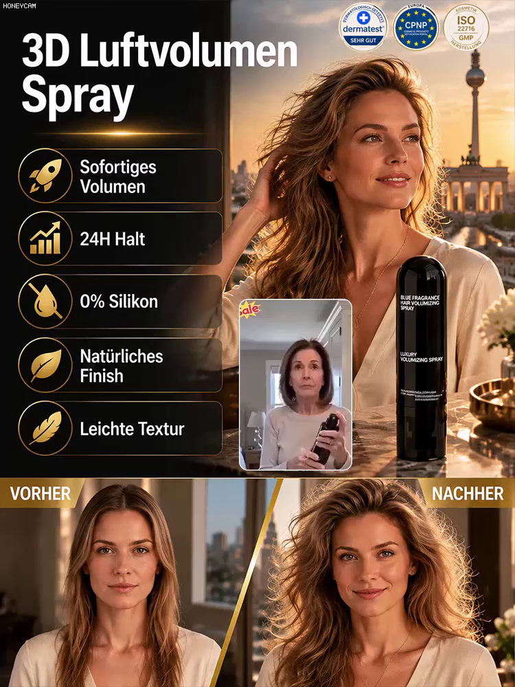Volumengebendes, erfrischendes und leichtes Haarspray – für 24 Stunden Halt!