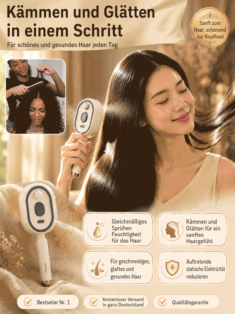 Ein multifunktionaler Haarpflegekamm mit ätherischen Ölen und Rotlichttherapie – für sofort glattes Haar, professionelle Kopfhautpflege, effektive Vorbeugung von Haarausfall und Förderung des Haarwachstums!