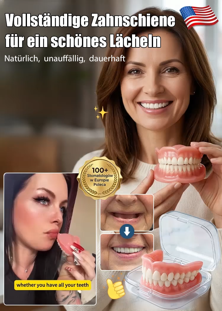 【Mit tragbarem Aufbewahrungsetui】Vollständige Zahnschiene für ein schönes Lächeln【Nur für kurze Zeit: 1 kaufen, 1 gratis!】